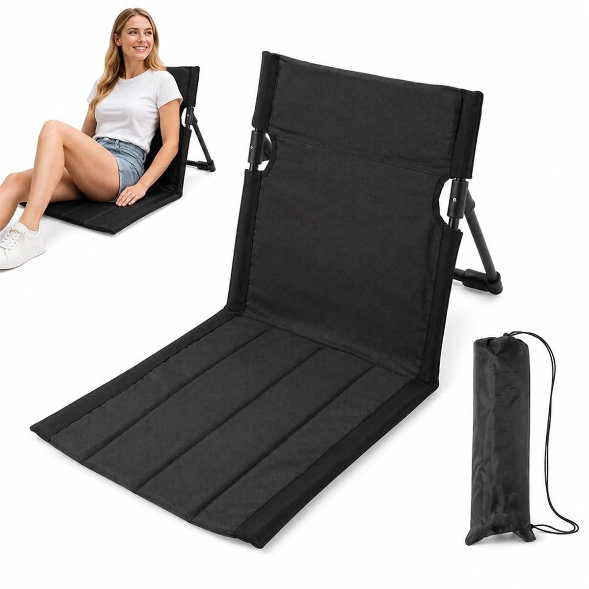 Dailygoods - Opvouwbare Strandmat met Rugleuning - Lichtgewicht en Comfortabel voor Camping en Tuin