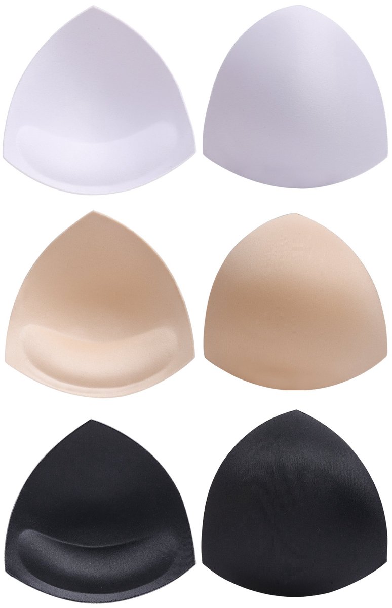 Dailygoods - Goede pads - Bikini Pad - Push-up Pad - Driehoeksvorm - Inzetstukken - Voor dames - 3 paar