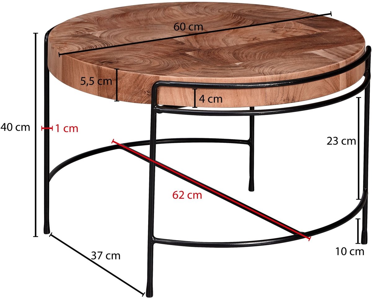 Sky Style Akasiya Ronde Salontafel Massief