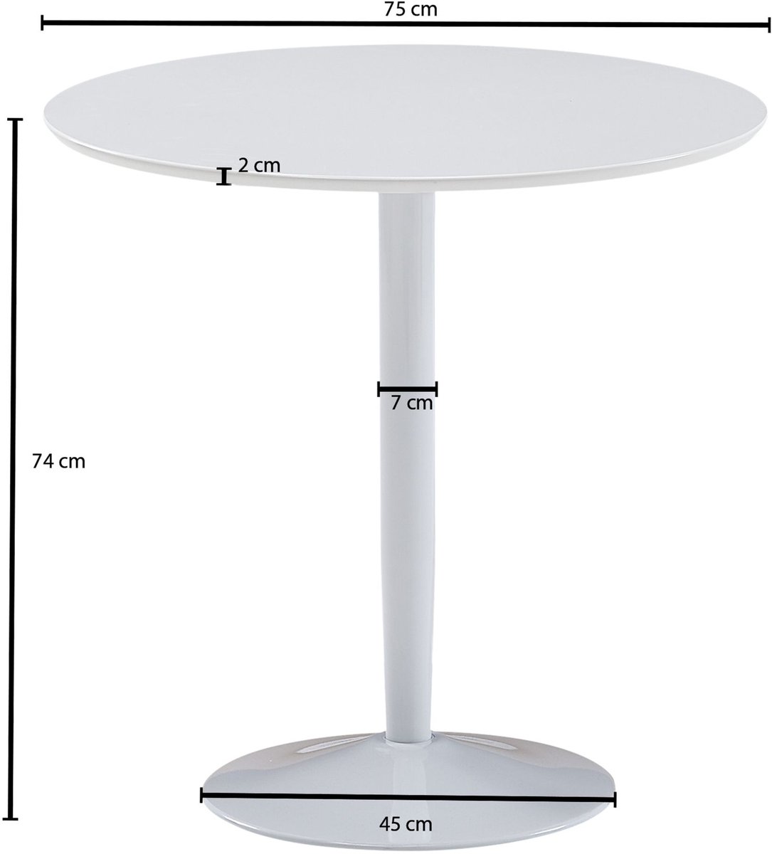 Sky Style Beste Ronde Eettafel Wit
