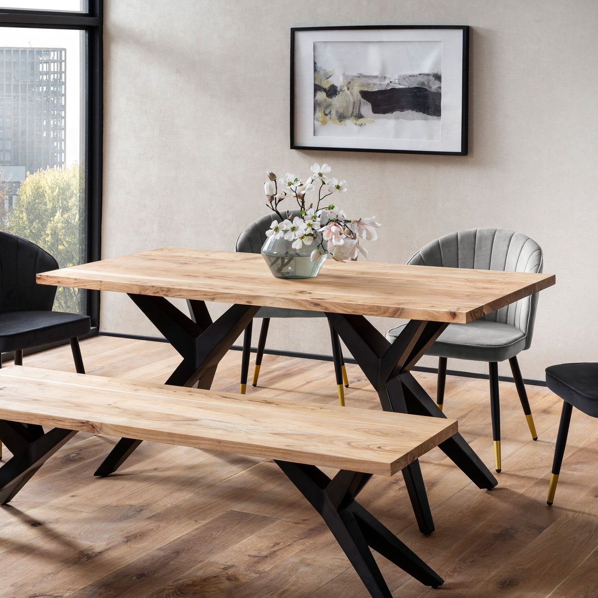 Eettafel acaciahout 180x90 cm WL7.225