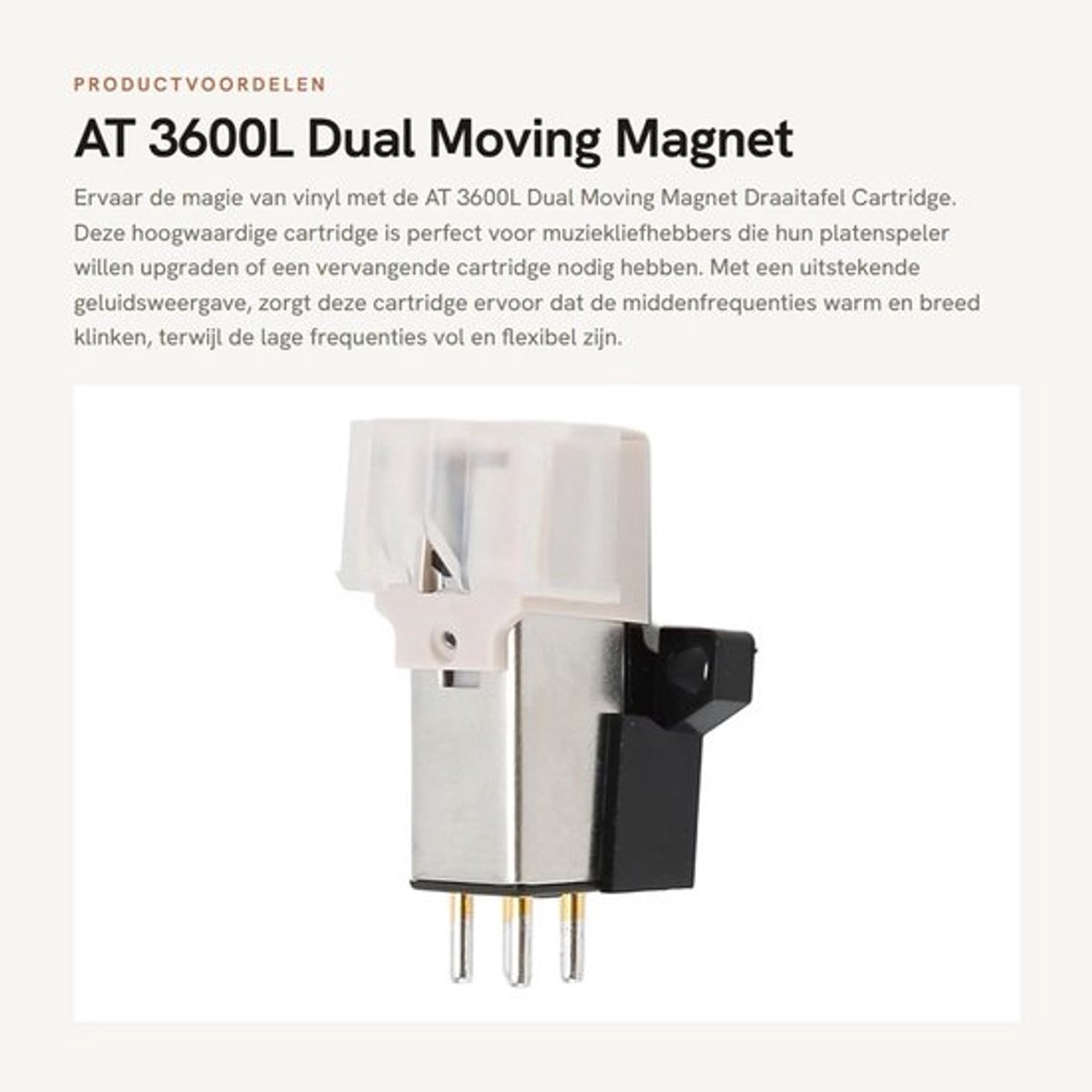 Draaitafel Cartridge AT 3600L - Magnetische Cartridge - Compact/Draagbaar - Lichtgewicht - Schokbestendig - Geluidsfrequentie 1,5-2,5 - Platenspeler Stylus