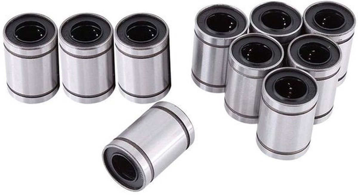 Lineaire lagers - 10 stuks LM12UU - Hoge kwaliteit - 12mm - Kogellager - Voor 3D-printers en onderdelen - Geschikt voor precisietoepassing
