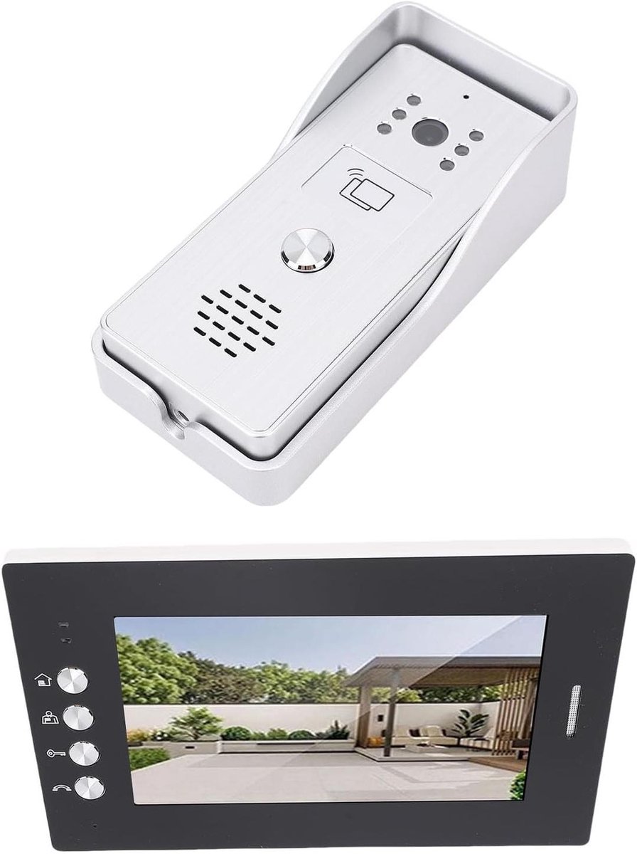 Videodeurbel Systeem - Intercom Deurtelefoon - Huisbeveiliging - 120º Groothoekcamera - 7 inch scherm - Zilver