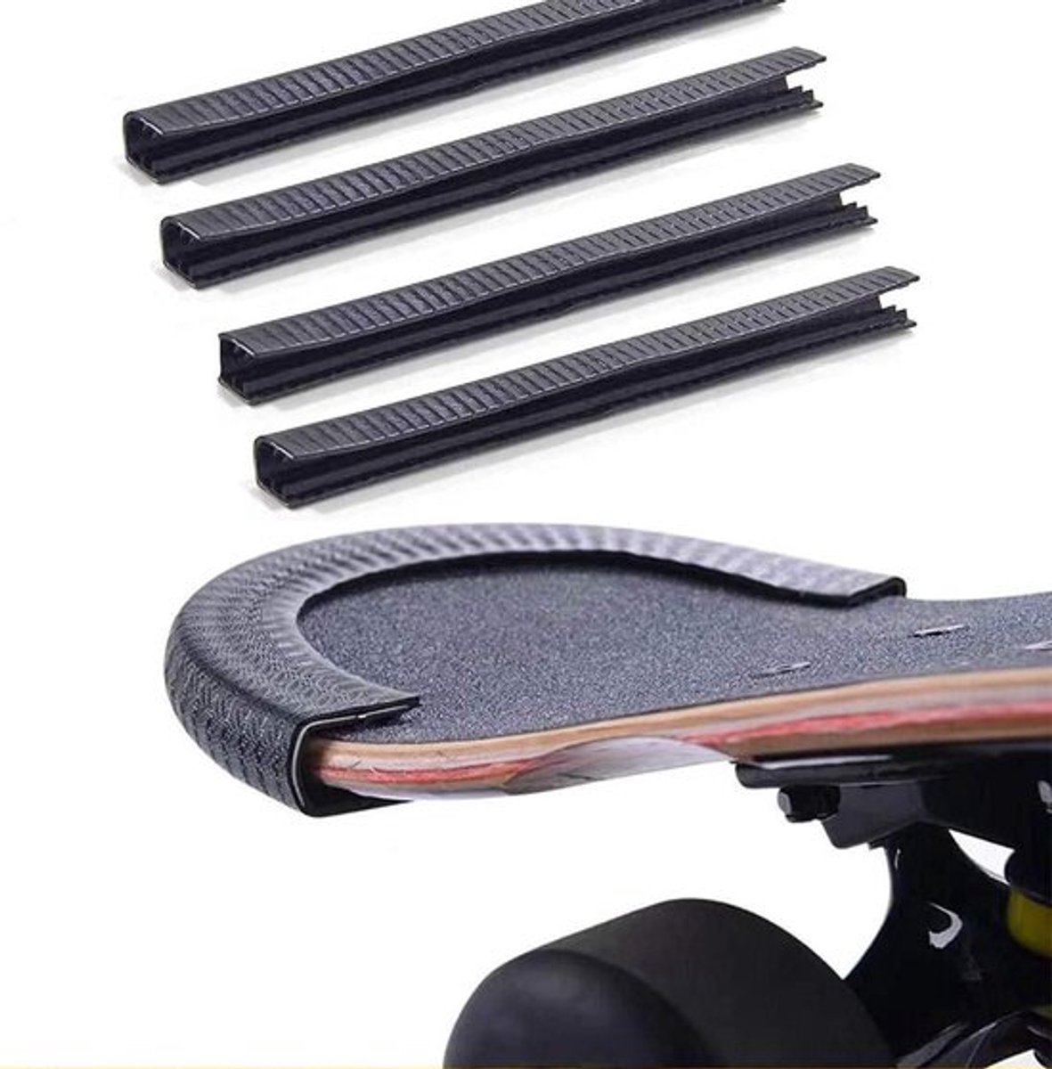 Bescherming neus en staart | Skateboard en longboard | Rubberen schokbestendige covers | Set van 2 paar