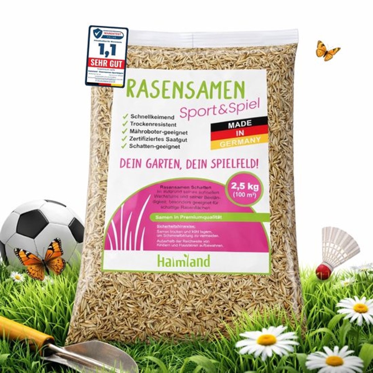 Graszaad snelkiemend 2,5 kg - herstelgazon - speelgazon - droogtebestendig - robuust - onderhoudsvriendelijk - Gazonzaad