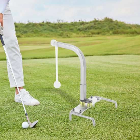 Golf Swing Trainer - Duurzaam Metalen Golf Trainingshulpmiddel met 5-voudig Verstelbare Hoogte voor Swingtraining - Zilver van GOLF — afbeelding 5