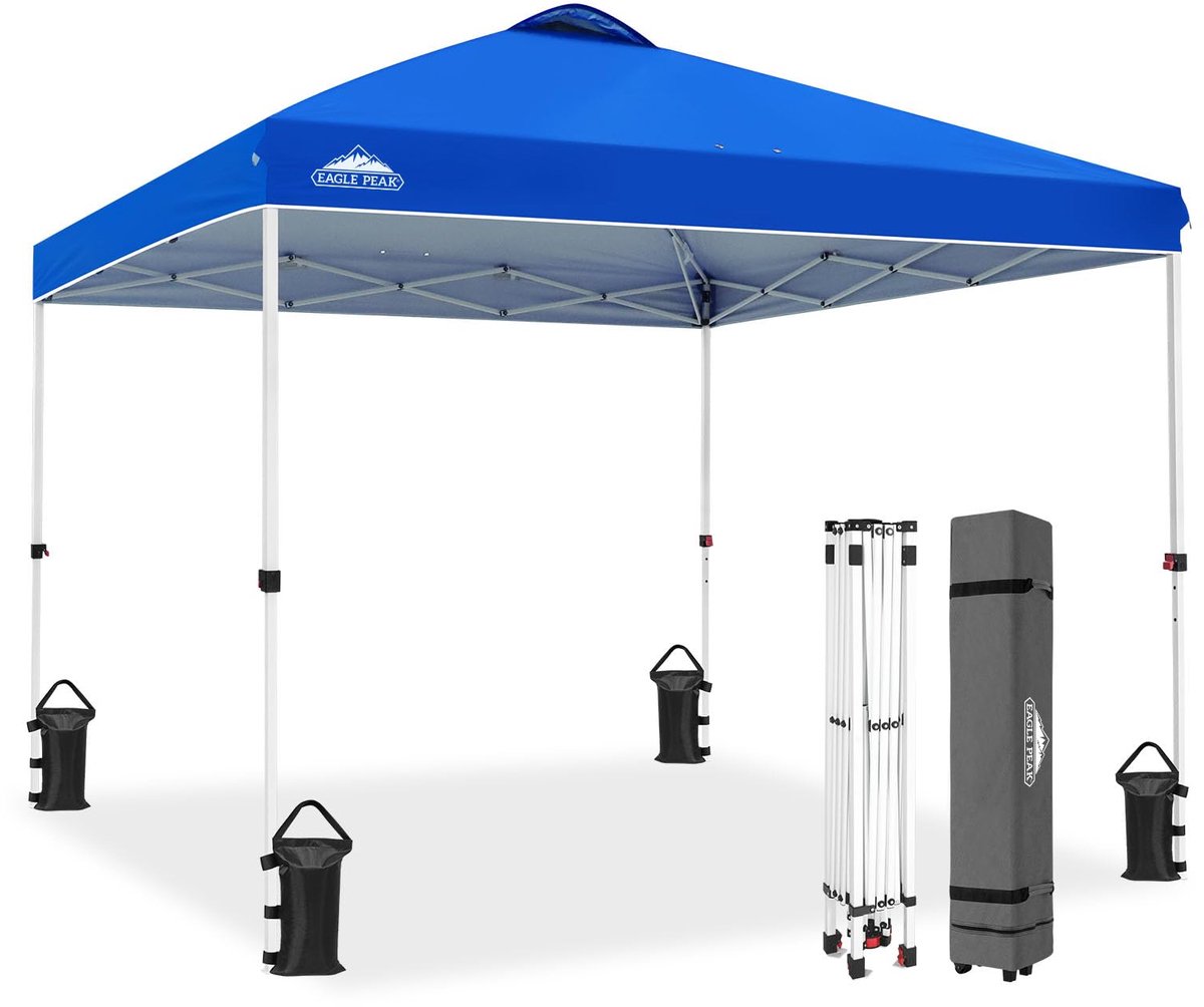 SnelShoppen - 3x3m Pop-up Tuinhuisje Tent - Blauw - Instant Outdoor Luifel met Rechte Benen - Ideaal voor Feesten, Camping, Tuin en Buitenactiviteiten