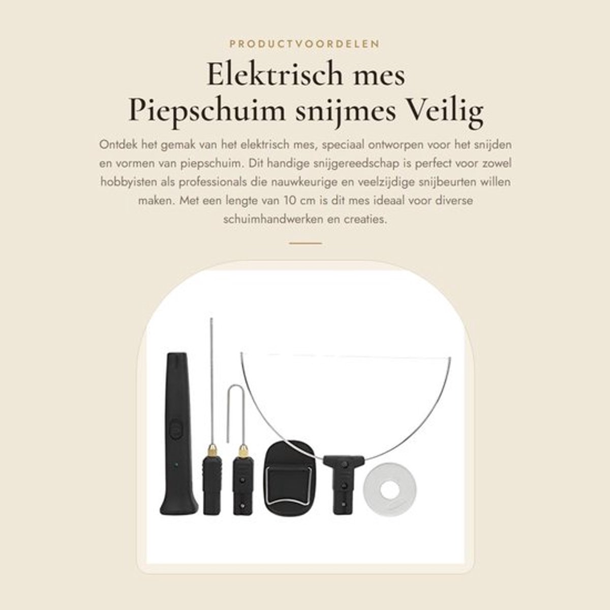 Elektrisch mes - Piepschuim snijmes - Veilig en eenvoudig in gebruik - Zwart - Snijden en vormen - Ideaal voor hobbyisten en professional...
