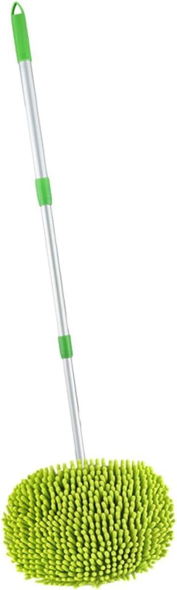Auto Wasborstel - Autoreinigingsmop - Auto Poetsen - Verstelbare Lange Handgreep - 114x26cm - Groen