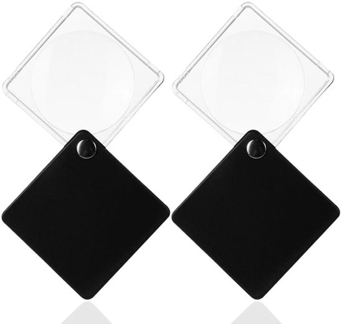 - Opvouwbare zakloep - mini-zakloep - ideaal voor kantoor en lezen - zwart - draagbaar en opvouwbaar - set van 2 - compact formaat