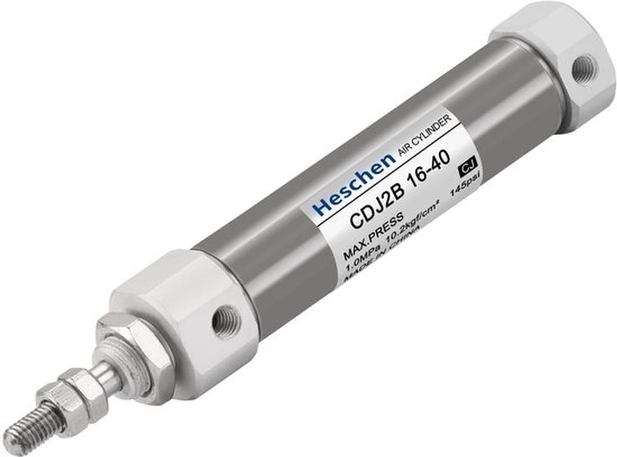 Pneumatische cilinder - Slimme luchtcilinder - 16 mm binnendiameter - 40 mm slag - Krachtige prestatie - Geschikt voor diverse toepassingen - Zilver