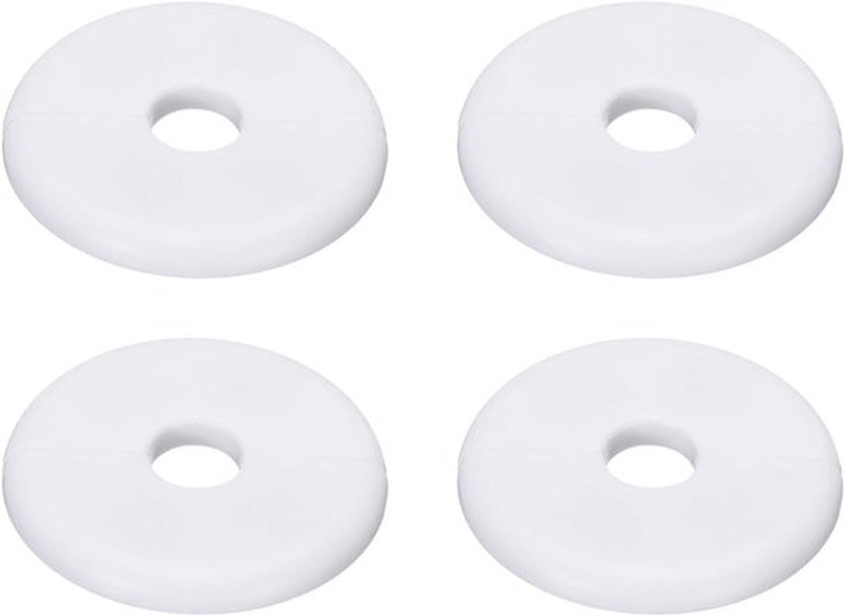 4 stuks zelfklevende wandsplitflens voor 22 mm waterslang - ABS-plaat - wit - decoratie