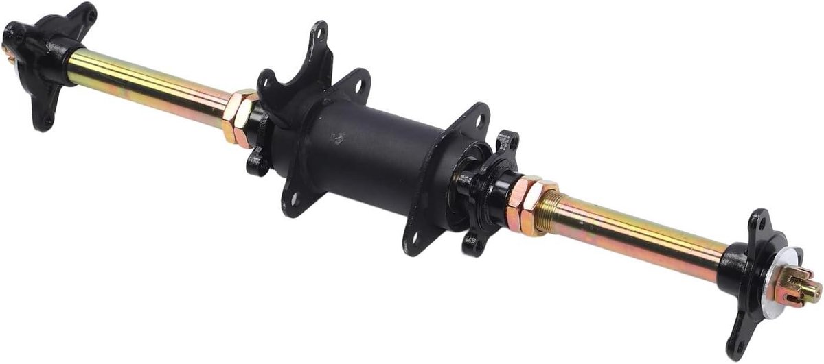 ATV Achteras Kit - Go Kart As - Voertuig Reparatie - Gegalvaniseerde Afwerking - 610 mm Lengte - Zilverkleurig