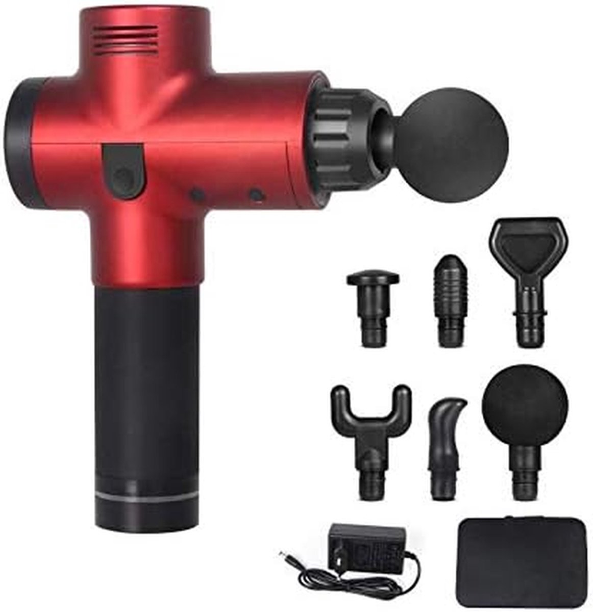 Massage Gun - Spierontspanner Elektrisch - Spierherstel Bevorderen - 30 Snelheden LCD Touch - 6 Massagekoppen - Zilver