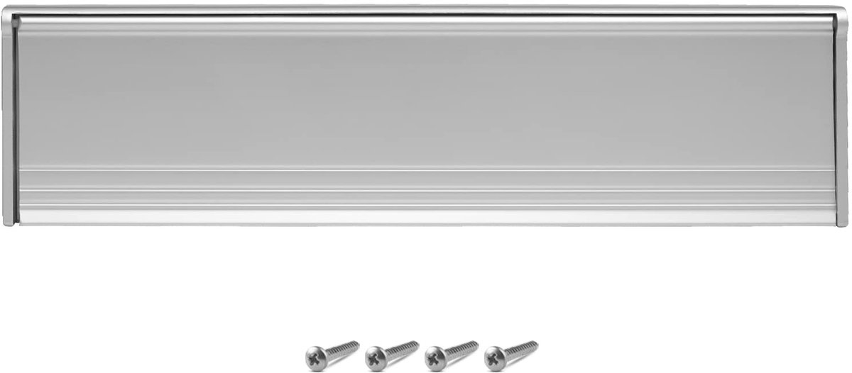 SnelShoppen - Interne Tochtstrip voor Brievenbus 29,3 cm - Metalen Afdichting - Voorkomt Tocht - Geschikt voor Houten en uPVC Deuren - Zilver
