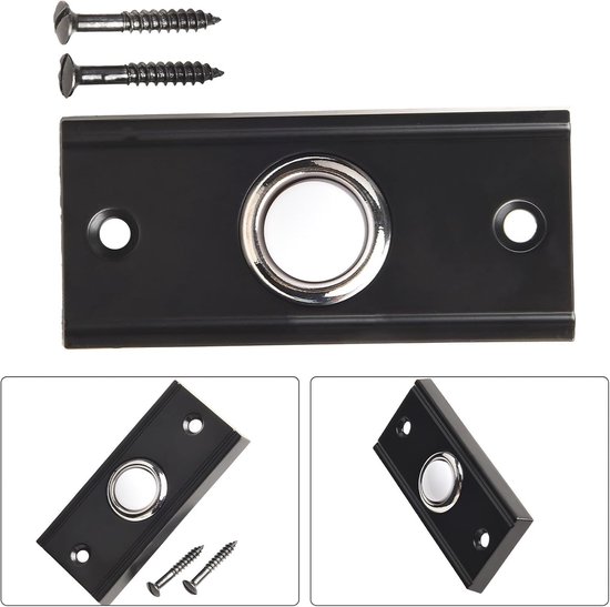 Verlichte Deurbel Drukknop - Bedrade LED Schakelaar - Voordeur Toegang - Weerbestendig Metaal - 7 x 3.2 cm - Zwart — afbeelding 4