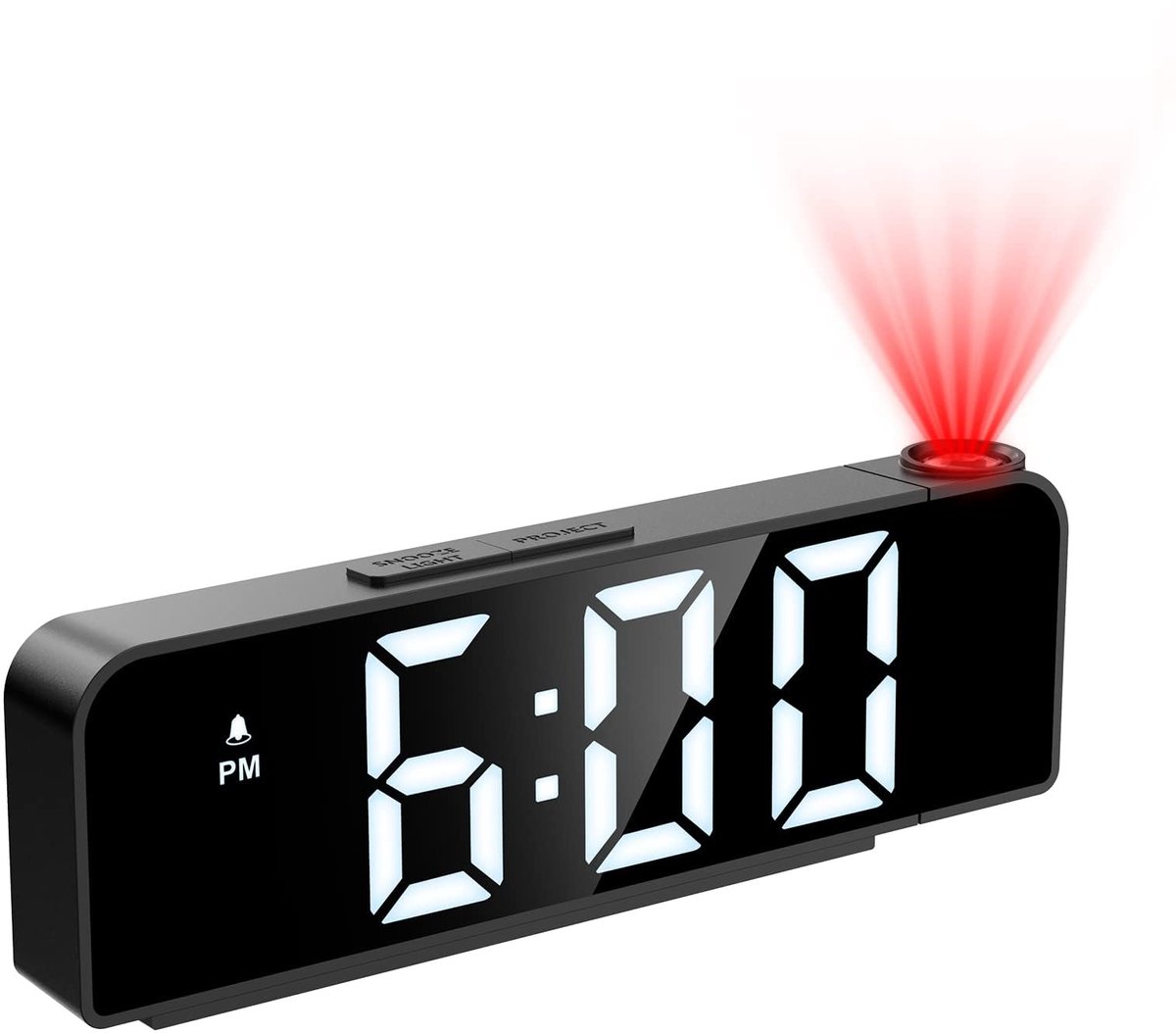 Dailygoods - Digitale Projectiewekker met 180° Projectie - LED Klok en Temperatuurweergave