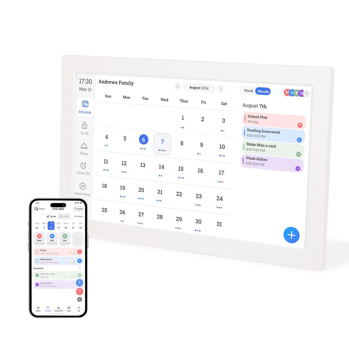 Dailygoods - Digitale kalender 15,6 inch met touchscreen en 32GB geheugen