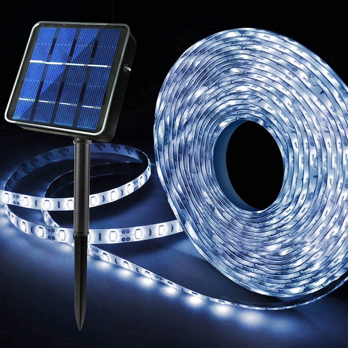 SnelShoppen - Lichtstrip op Zonne-energie 3m - Waterdicht, 90 LEDs, Zelfklevend, Snijbaar, Buiten Verlichting voor Tuin, Veranda, Bruiloft, Feest, Ker