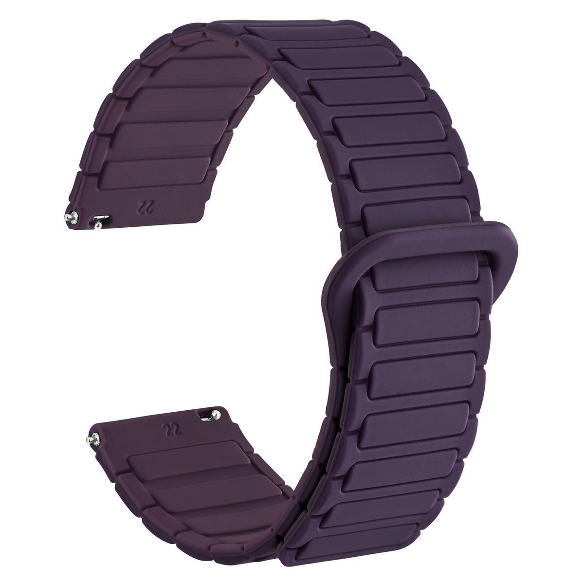 Dailygoods - Magnetische Siliconen Horlogeband met Geribbelde Textuur - Snelsluiting