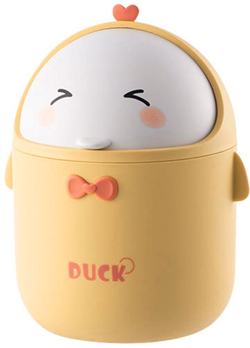 Dailygoods - Mini Afvalbak met Deksel - Schattige Cartoon Stijl voor Kantoor en Badkamer