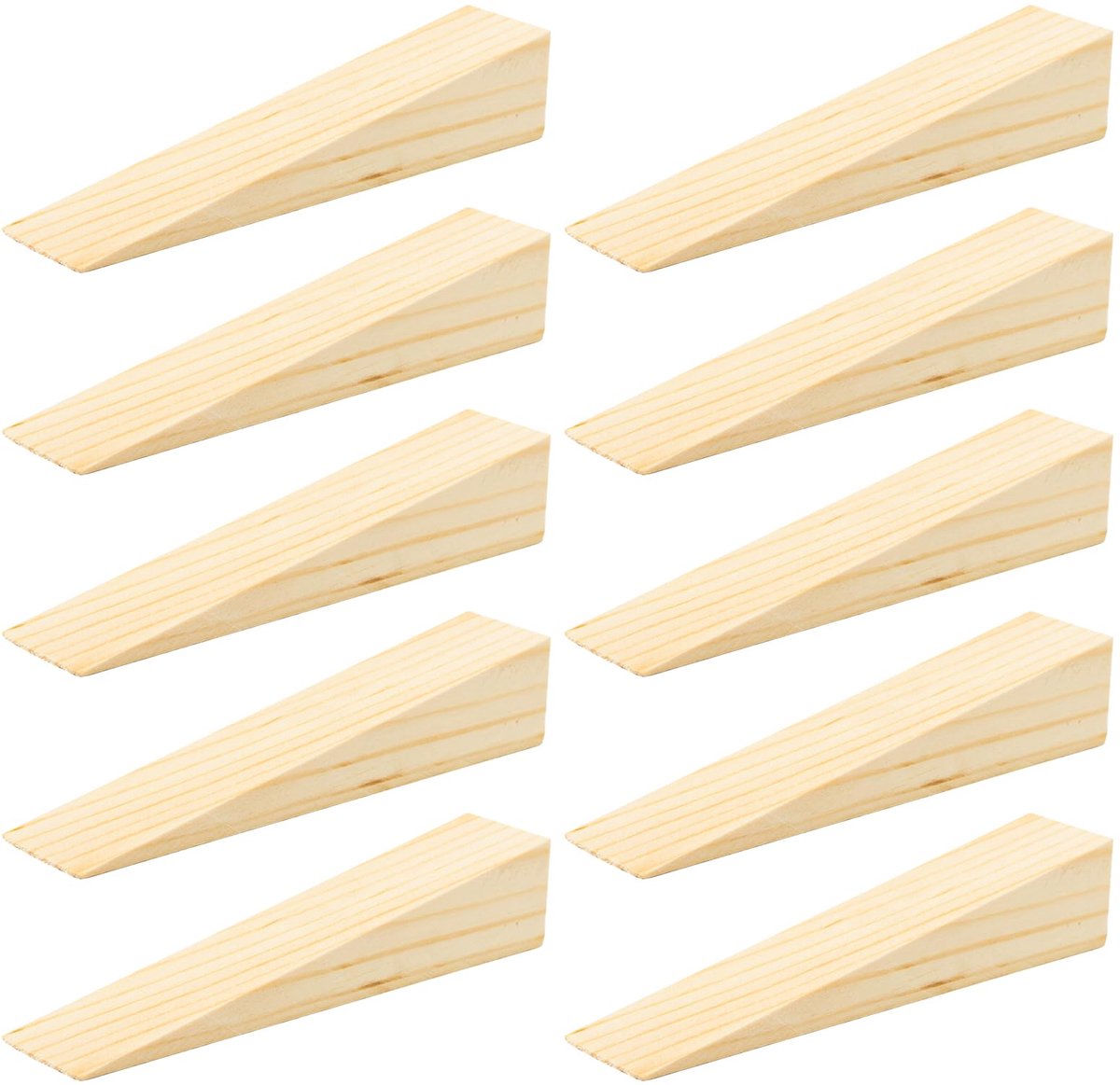 Dailygoods - 10 Stuks Houten Deurwiggen - Deurstopper voor Mobiele Veiligheid