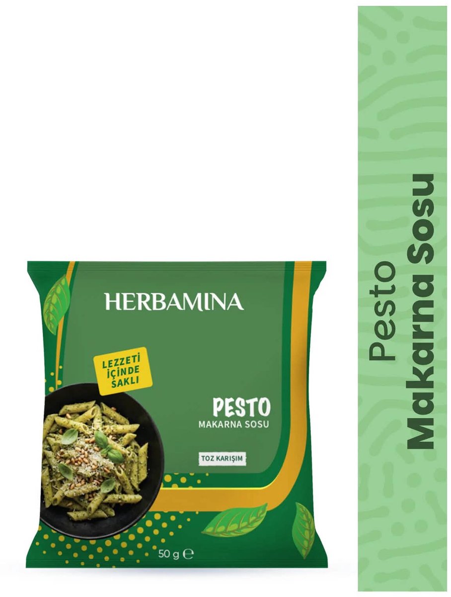 Herbamina Pesto Pastasaus Poedermix 50 g - Romige Basilicum Pesto Saus - Snel Klaar in 5 Minuten