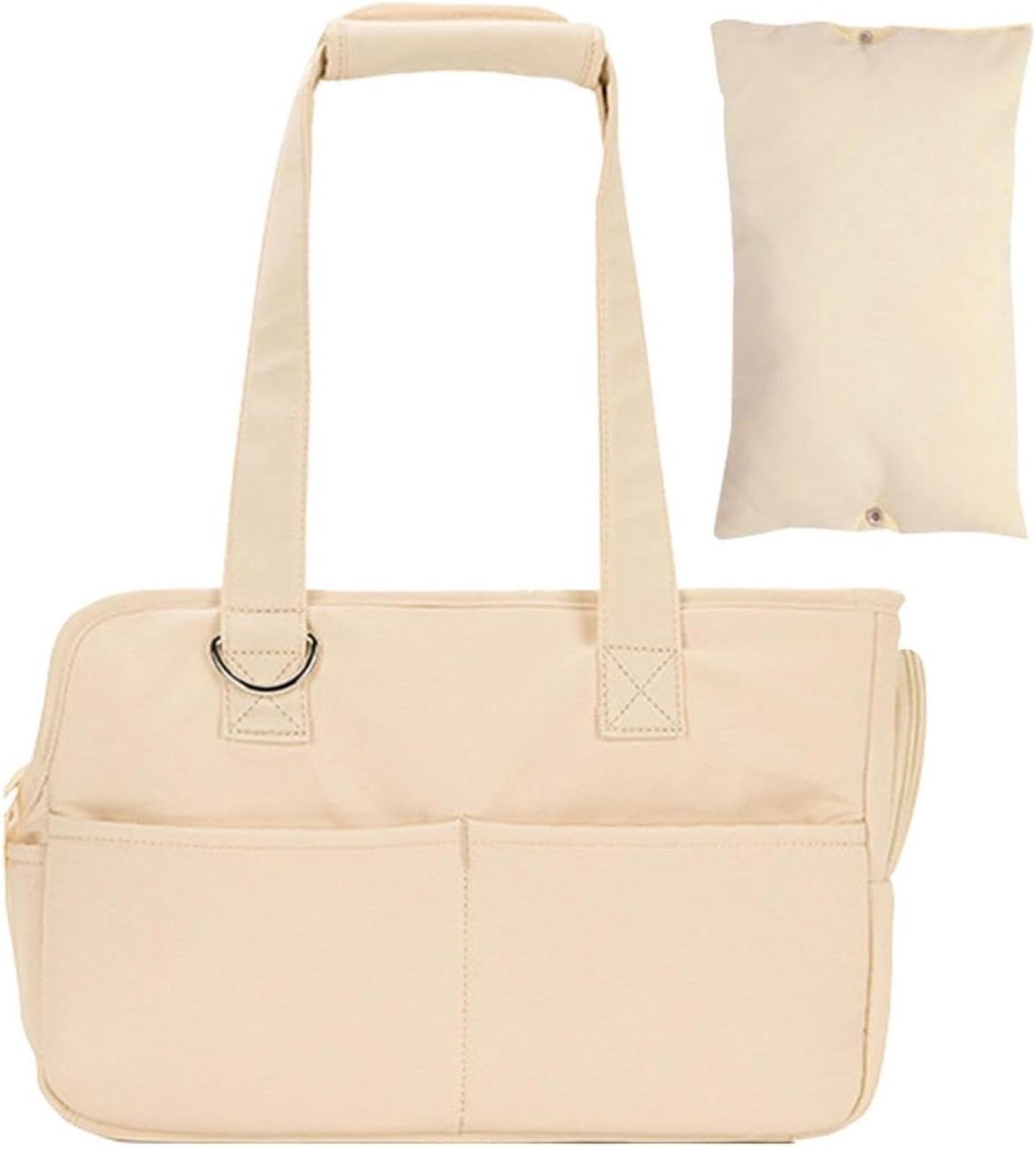 Honden Reistas - Draagtas Huisdier - Veilig Reizen - Ademend Gaasvenster - 41 x 19 x 31 cm - Beige