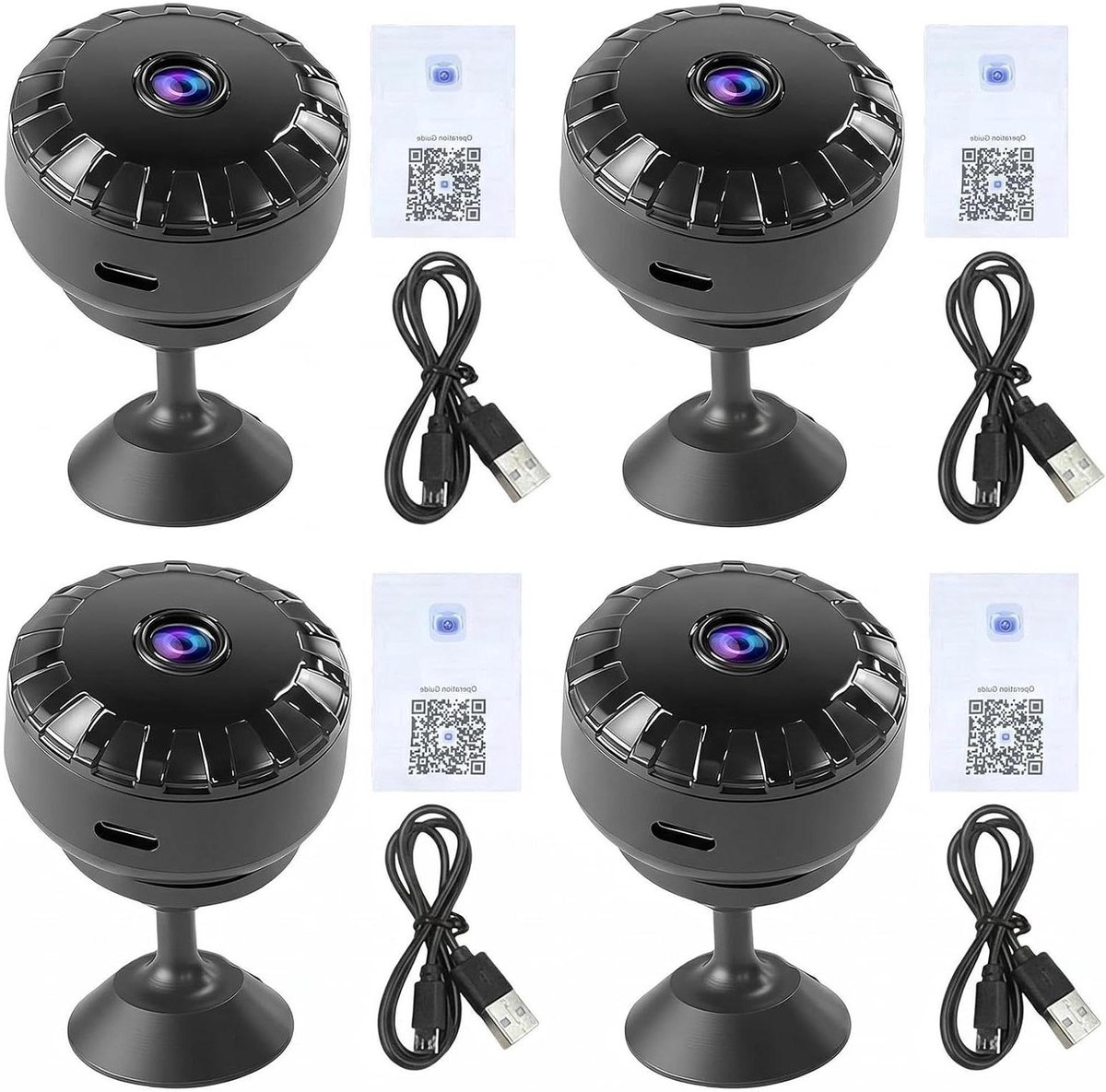 Verborgen WiFi Camera - Mini Bewakingscamera - Huisbeveiliging - Bewegingsdetectie Nachtzicht - 4 cm - Zwart