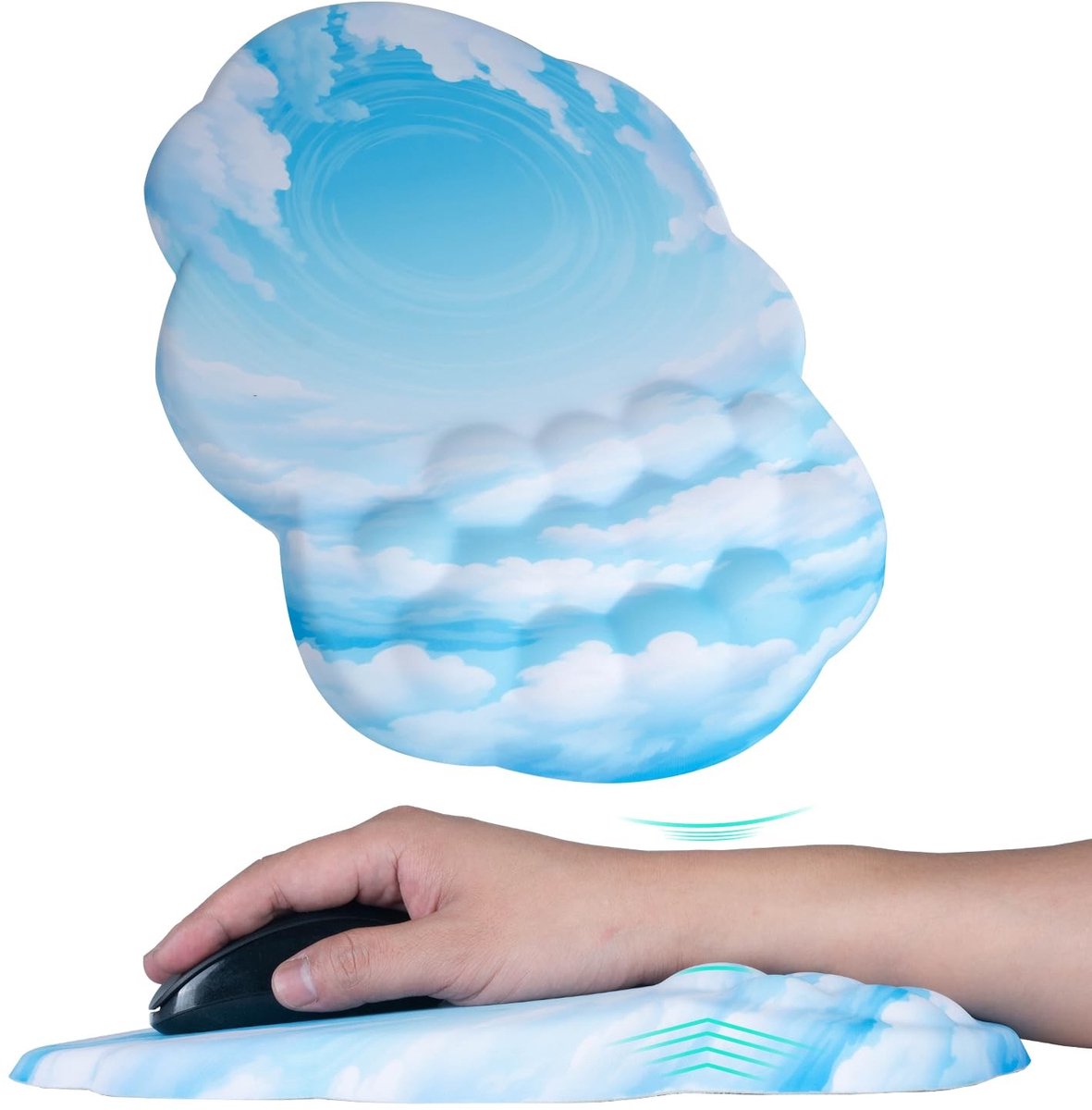 Dailygoods - Ergonomische Cloud Muismat met Polssteun - Geheugenfoam en Antislip Onderkant