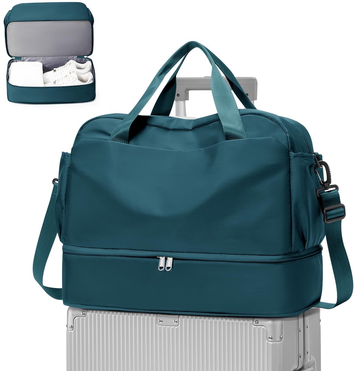 SnelShoppen - WEPLAN Reistas Dames 40x30x20 cm - Handbagage Tas voor Ryanair & Wizzair - Onder Stoel Weekendtas Dames & Heren - Sporttas met Schoenenv
