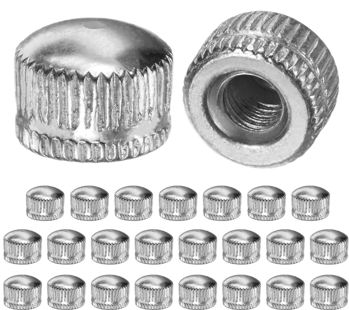 Dailygoods - 25 Stuks Hoedmoeren M5 x 11 mm - Schroefdraad Moeren voor Lampen