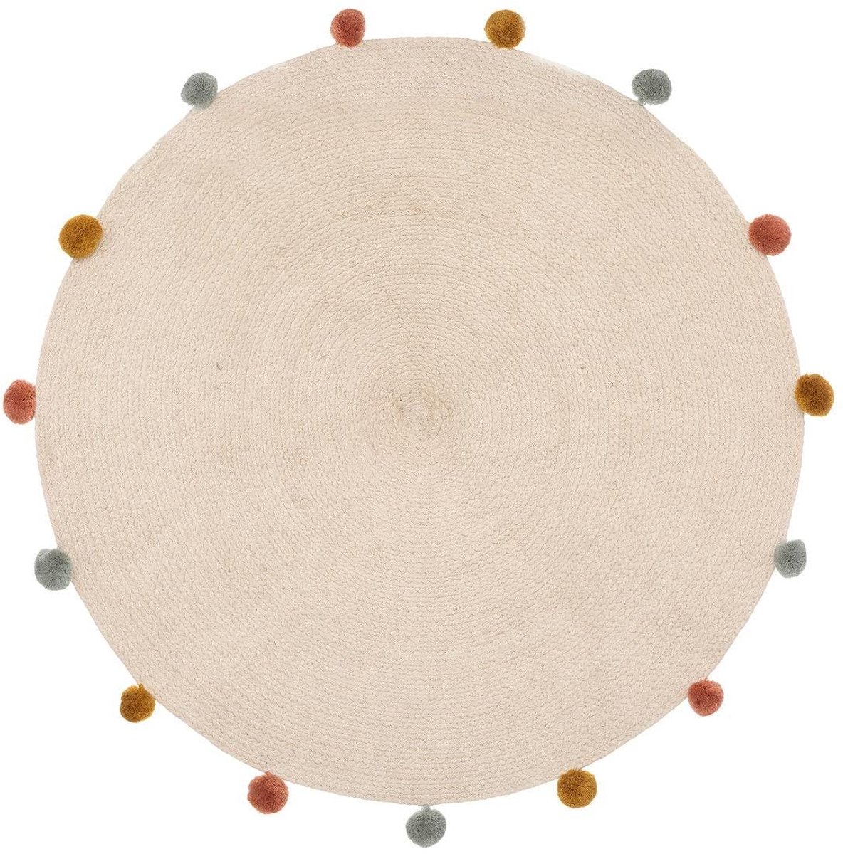 Dailygoods - Kinderkamer Tapijt Harlekijn - Katoen met Kwastjes, 90 cm
