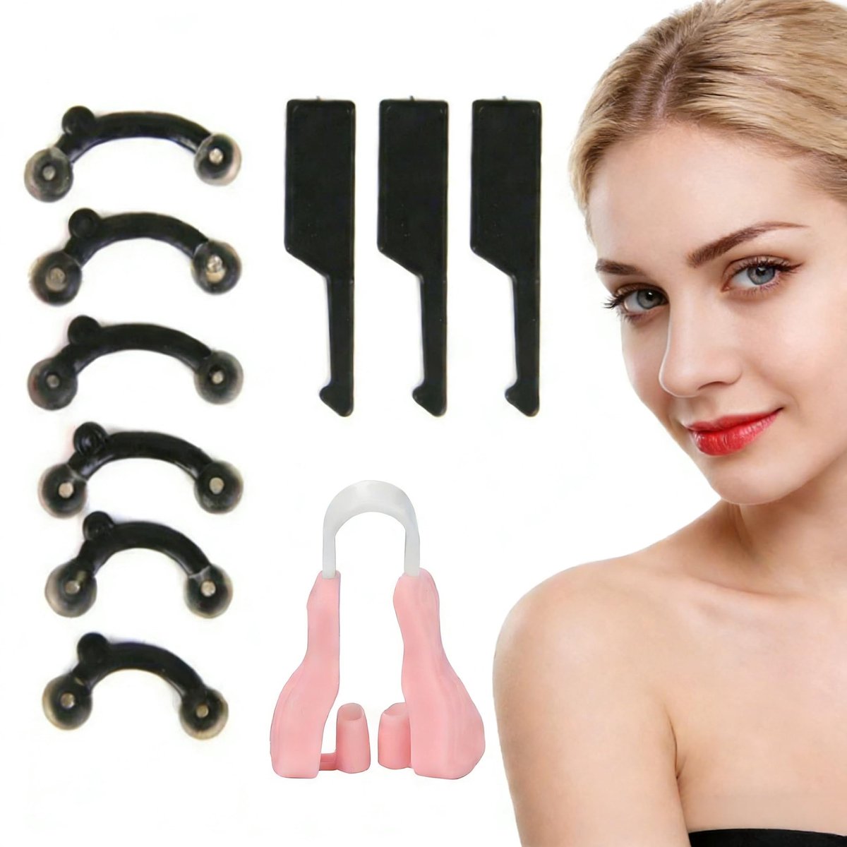 Dailygoods- Neuslifter Hoogwaardig Siliconen - Neusclip - Neusbrug Straightener - Neuslifter Clips - Neusklem - Set van 3 Paar - Neuscorrector