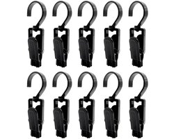 Towel clips 10 stuks - grote plastic klemmen - 360° draaibaar - ideaal voor binnen en buiten - ShopVlot