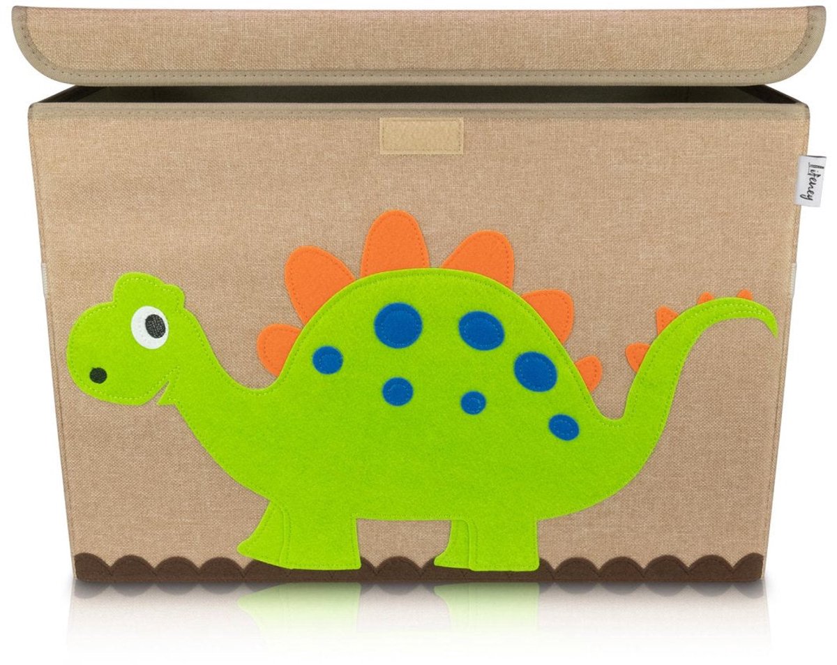 Opbergdoos van stof voor kinderen groot model Dino "Stegosaurus" met deksel Lifeney