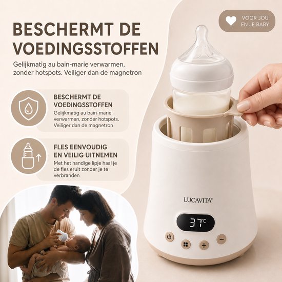 LUCAVITA® Flessenwarmer - 2 Min Opwarmen 60ML - Warmhouden - Sterilisator - Stoom - Flesverwarmer - Flessenverwarmer - Babyvoeding - Universeel van Merkloos — afbeelding 3