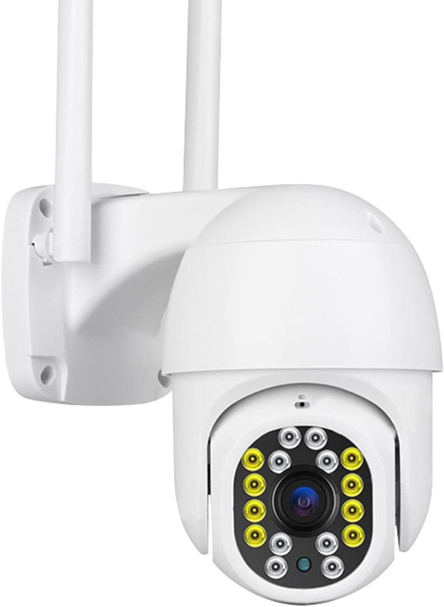 Beveiligingscamera WiFi - PTZ Camera Rotatie - Huisbewaking - 360 Graden Panoramisch - 1080p Full HD - Wit