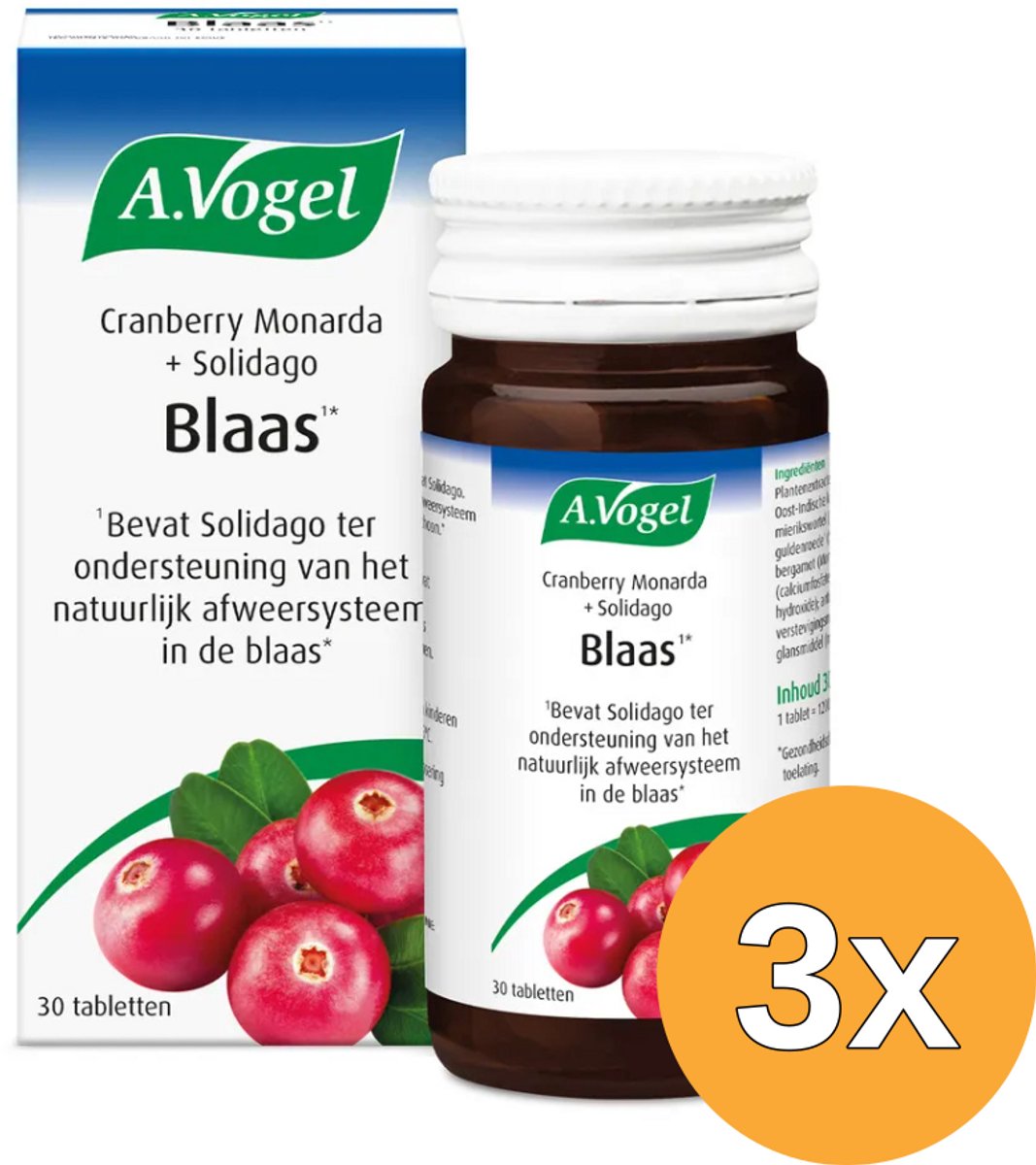 3x A.Vogel Cranberry Monarda (30 tabletten)