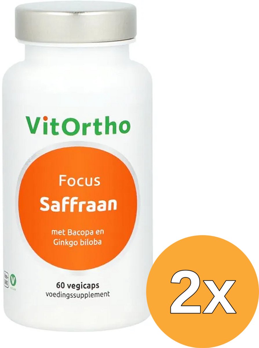 2x Vitortho Saffraan Focus (60 vega capsules)