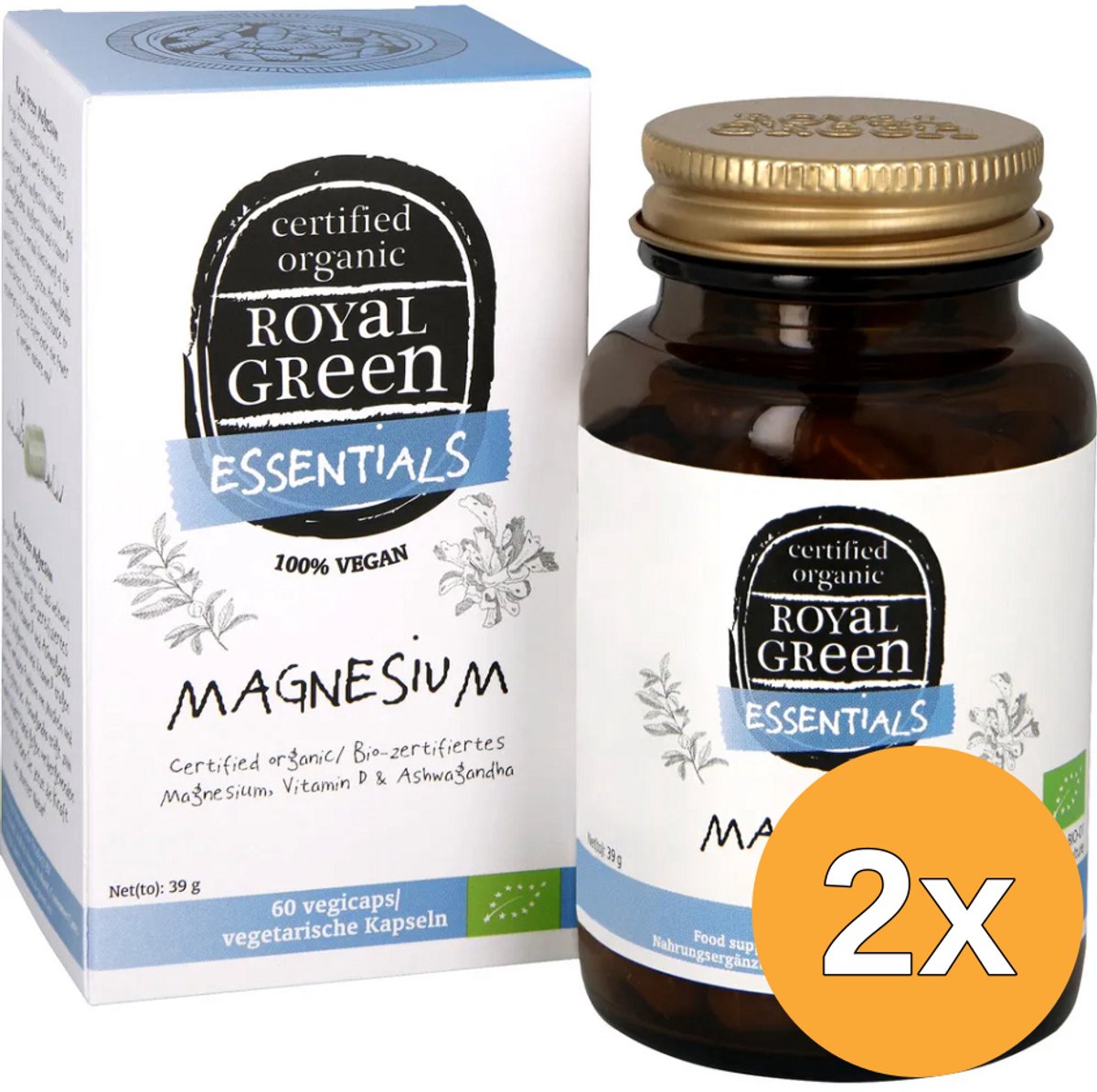 2x Royal Green Magnesium Bio (60 vega capsules)