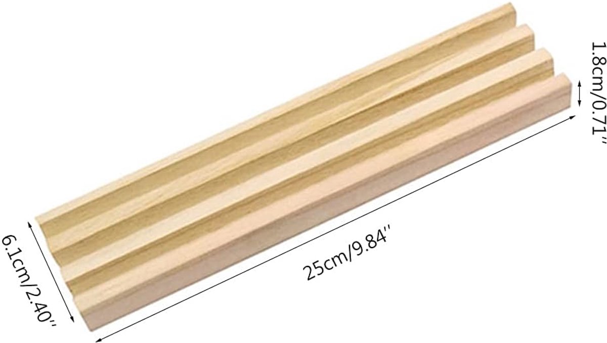Houten Dienbladhouders - Dominospellen Houders - Gezellig Spelen - 3 Schuine Sleuven - 4 stuks - Multicolor — cadeau in Spellen & Speelgoed - foto 5