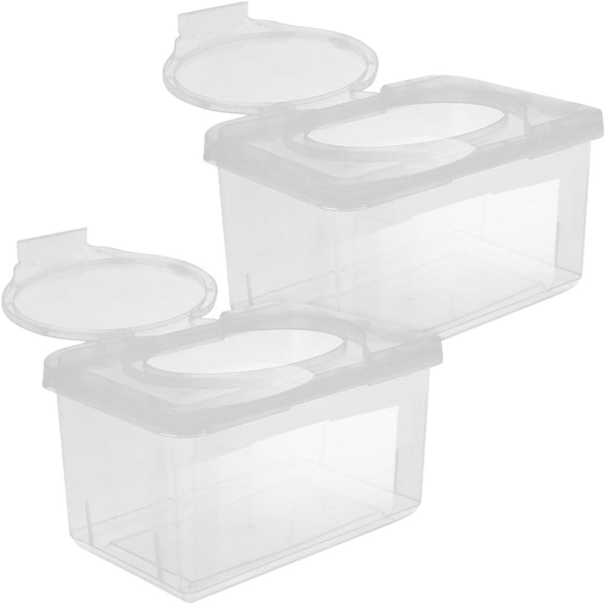 Babydoekjes Dispenser - Wipes Organizer - Hygiënisch Opbergen - Navulbaar en Draagbaar - 19.5 x 12.5 x 11 cm - Transparant