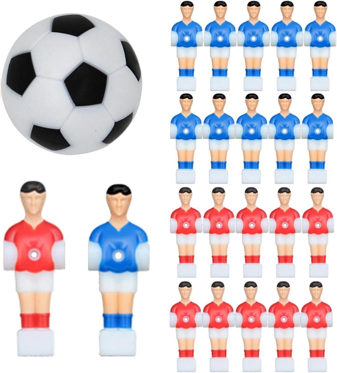 Tafelvoetbal Spelers - Voetbaltafel Vervanging - Spel Verbeteren - Hoogwaardige Hars - 11 per team - Veelkleurig