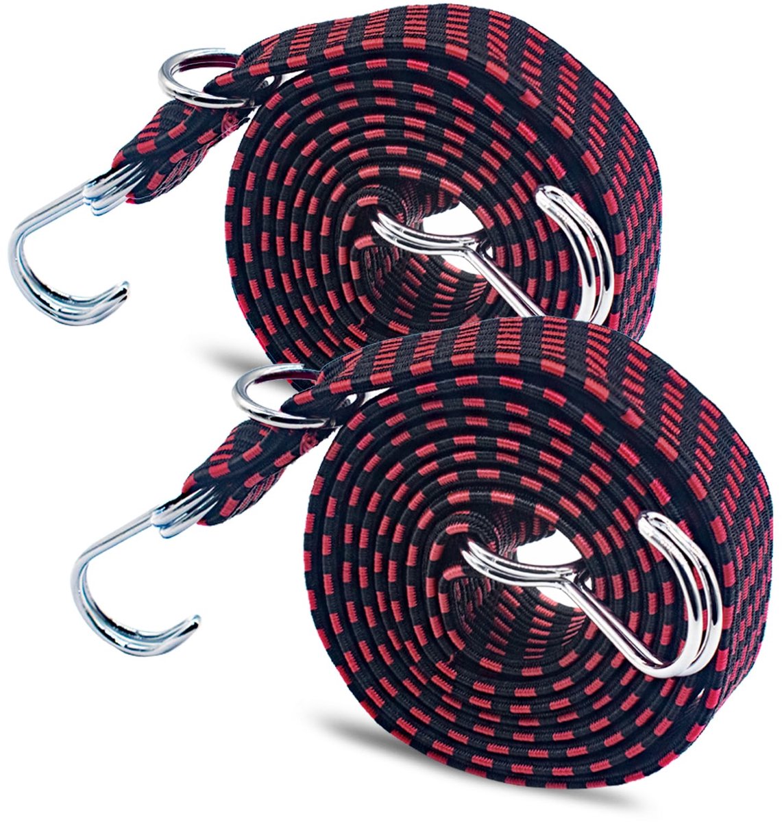 Dailygoods - Bungee Cord met Haken - 2 Meter Lange Spanbanden voor Bagage en Camping