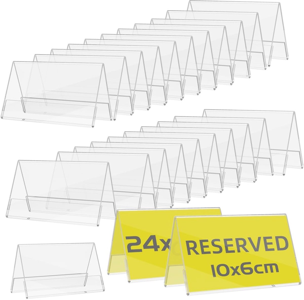 Dailygoods - 24 Stuks Acryl Tafelbordjes - Dubbelzijdige Naam- en Informatiekaarten voor Evenementen