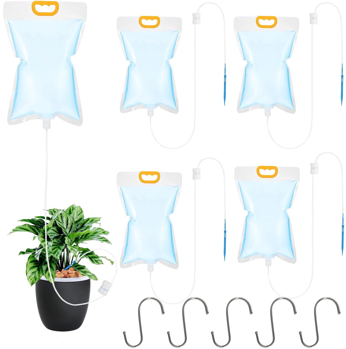 SnelShoppen - Automatische Plantenirrigatie 5 Stuks - 3,5 L Druppelirrigatie voor Planten - Waterdispenser voor Vakantie, Feesten en Zakenreizen - Zor