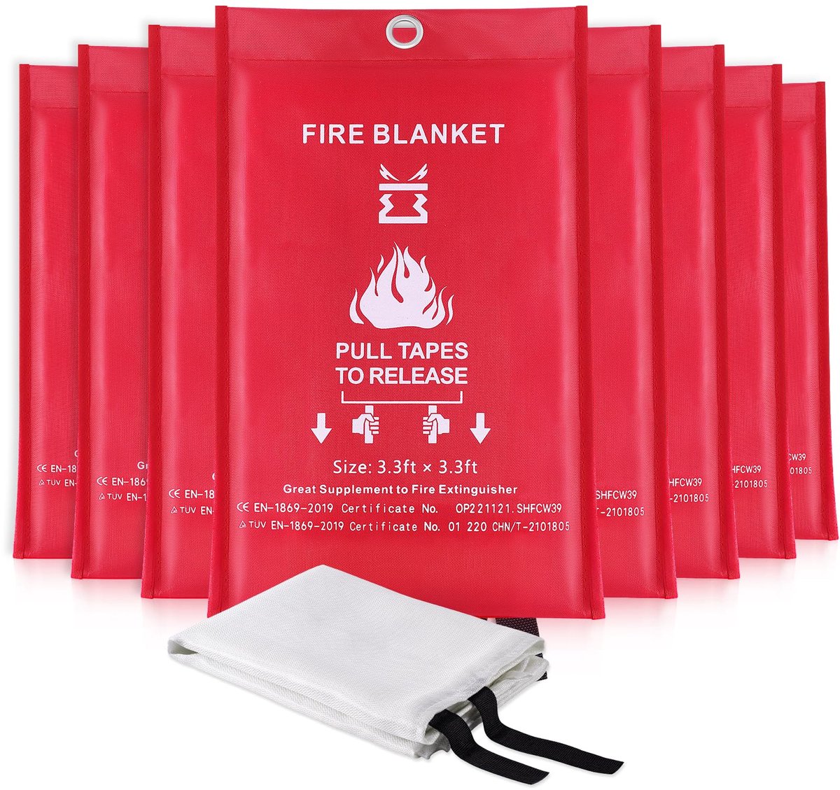 Dailygoods- Branddeken 1M x 1M - Vuurdeken voor Keuken - Blusdeken voor Thuis - Glasvezel Brandblusser - Noodhulp Brandveiligheid - Efficiënt en Gemakkelijk in Gebruik