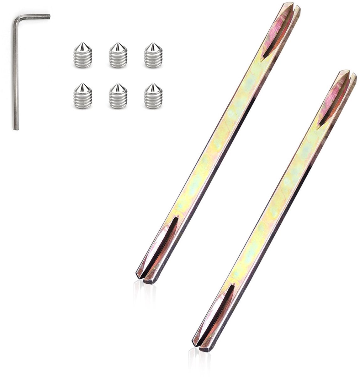 Dailygoods - 2 Stuks Vierkante Pin 8mm - Deurhendel Spindel Rod met Schroeven en Sleutel